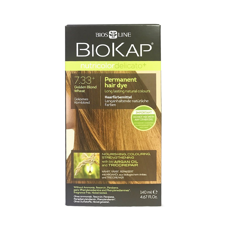 BioKap Golden Blond Wheat 7.33+ Permanent Hair Dye 140ml